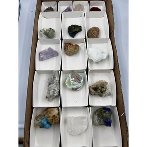 16x Specimen Rock Collocation Lot Of 15 Minerals 8x12  Flat Box wholesale price